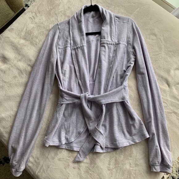 lululemon athletica Sweaters - Lululemon lavender cardigan with tie